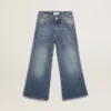 Jean à jambes larges en denim « bull » bleu moyen