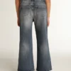 Jean à jambes larges en denim « bull » bleu moyen