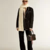 Jean noir pour femme avec un effet délavé velouté