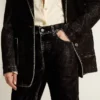 Jean noir pour femme avec un effet délavé velouté