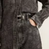 Jean noir pour femme à motif floral