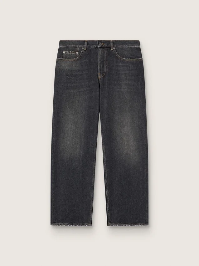 Jean noir pour homme à effet délavé