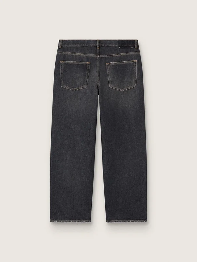 Jean noir pour homme à effet délavé