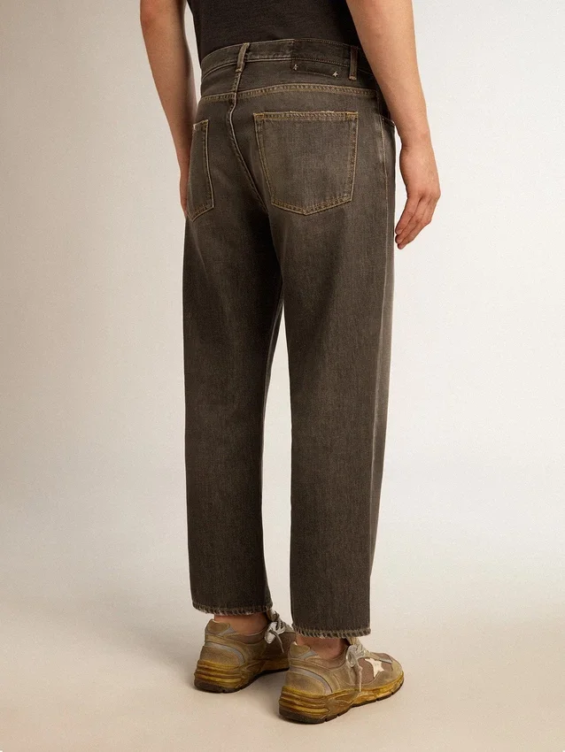Jean noir pour homme à effet délavé