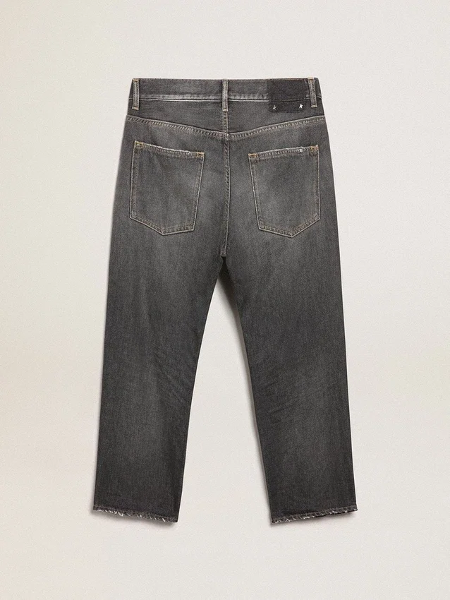 Jean noir pour homme à effet délavé