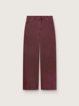 Jean pour femme en denim bordeaux
