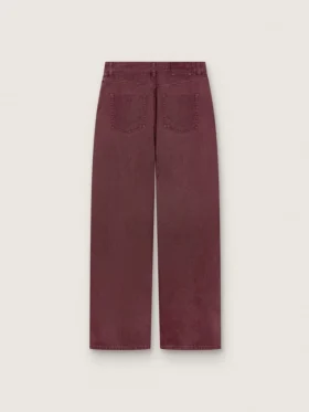 Jean pour femme en denim bordeaux