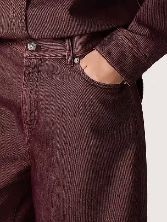Jean pour femme en denim bordeaux