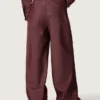 Jean pour femme en denim bordeaux