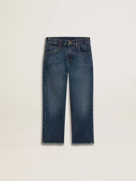 Jean pour garçons à bords francs et broderie