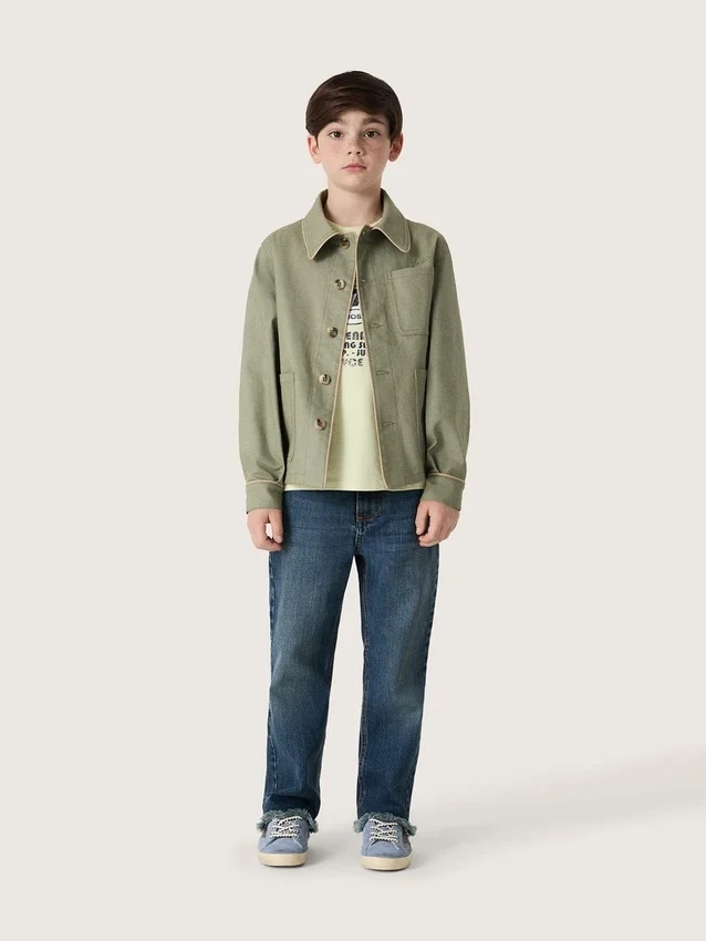 Jean pour garçons à bords francs et broderie