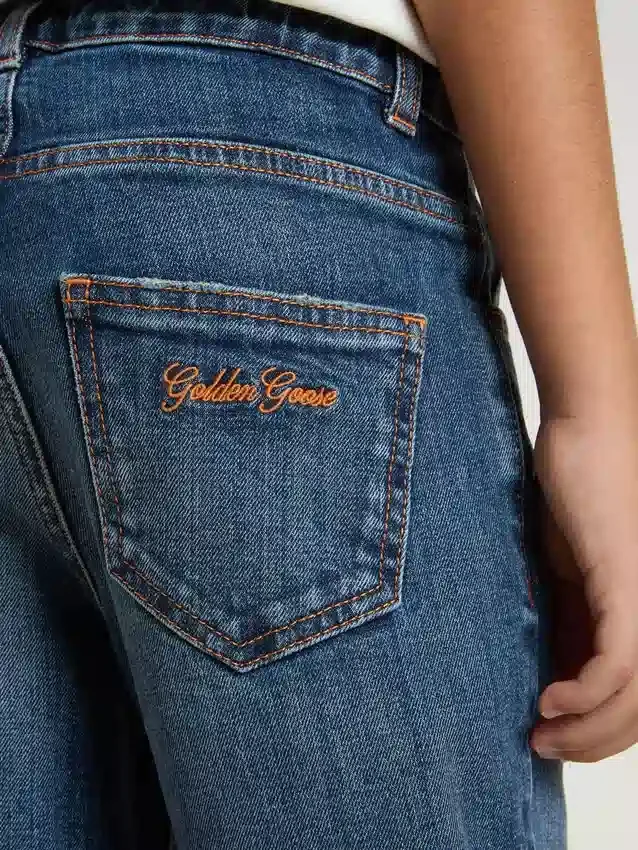 Jean pour garçons à bords francs et broderie