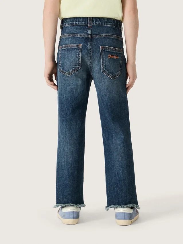 Jean pour garçons à bords francs et broderie