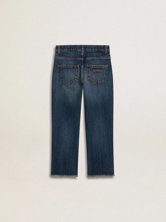 Jean pour garçons à bords francs et broderie