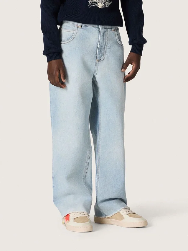 Jean pour garçons « Golden » en denim bleu clair avec logo brodé