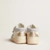 June Junior en cuir nappa et empiècements en cuir métallisé avec étoile pailletée