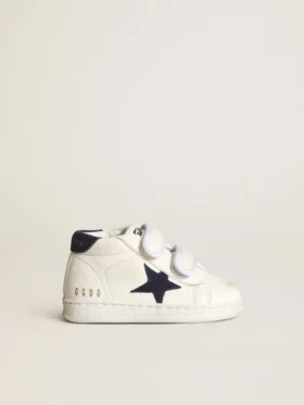 June Junior en nappa avec étoile et languette de talon en daim bleu foncé