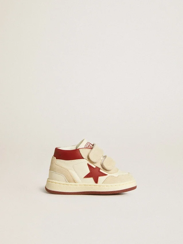 June Junior en nappa et daim avec étoile et languette au talon en cuir rouge