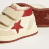 June Junior en nappa et daim avec étoile et languette au talon en cuir rouge
