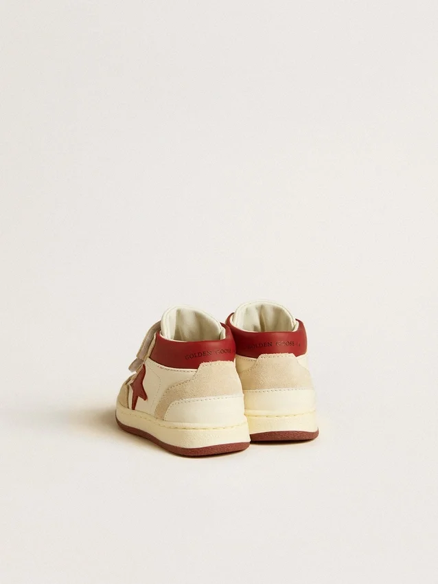 June Junior en nappa et daim avec étoile et languette au talon en cuir rouge