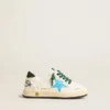 Junior Ball Star avec étoile turquoise et languette de talon en daim vert