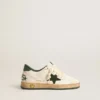 Junior Ball Star en cuir blanc avec étoile en daim vert