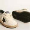 Junior Ball Star en cuir blanc avec étoile en daim vert