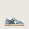 Young Ball Star en daim bleu clair et bleu denim avec une étoile en cuir blanc