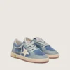 Young Ball Star en daim bleu clair et bleu denim avec une étoile en cuir blanc