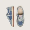 Young Ball Star en daim bleu clair et bleu denim avec une étoile en cuir blanc