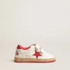 Junior Ball Star en nappa avec étoile et languette au talon en cuir rouge