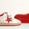 Junior Ball Star en nappa avec étoile et languette au talon en cuir rouge