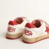 Junior Ball Star en nappa avec étoile et languette au talon en cuir rouge