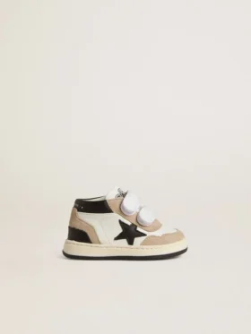 Junior June en nappa avec empiècements en daim et étoile en cuir noir