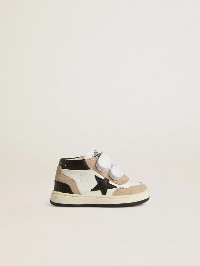 Junior June en nappa avec empiècements en daim et étoile en cuir noir