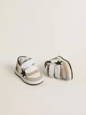 Junior June en nappa avec empiècements en daim et étoile en cuir noir