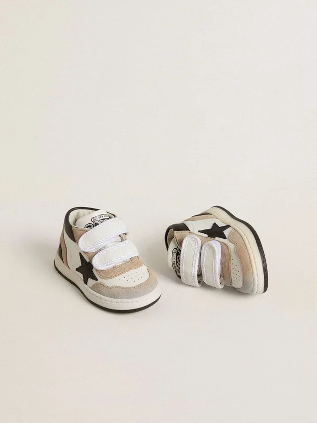 Junior June en nappa avec empiècements en daim et étoile en cuir noir