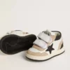 Junior June en nappa avec empiècements en daim et étoile en cuir noir