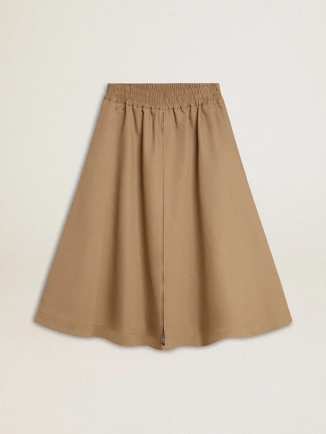 Jupe circulaire beige pour femme