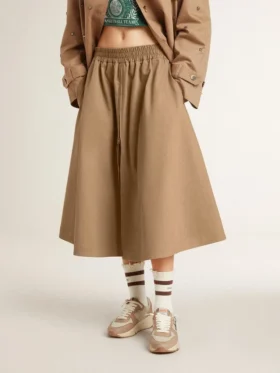 Jupe circulaire beige pour femme