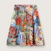 Jupe en coton pour femme à imprimé multicolore