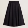 Jupe en laine bleu nuit pour femme