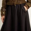 Jupe en laine bleu nuit pour femme