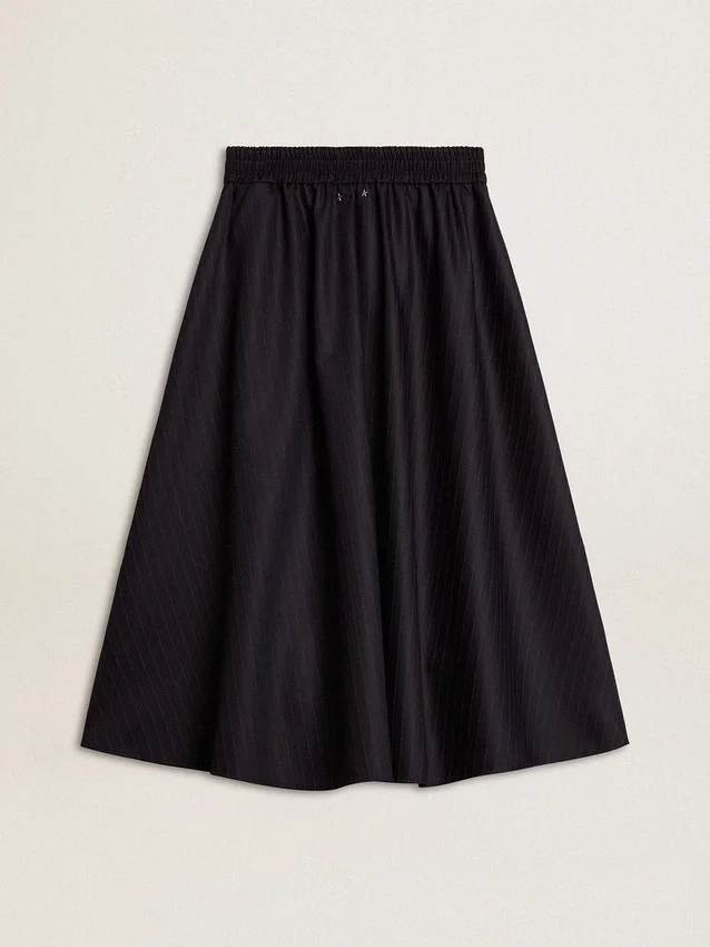 Jupe en laine bleu nuit pour femme