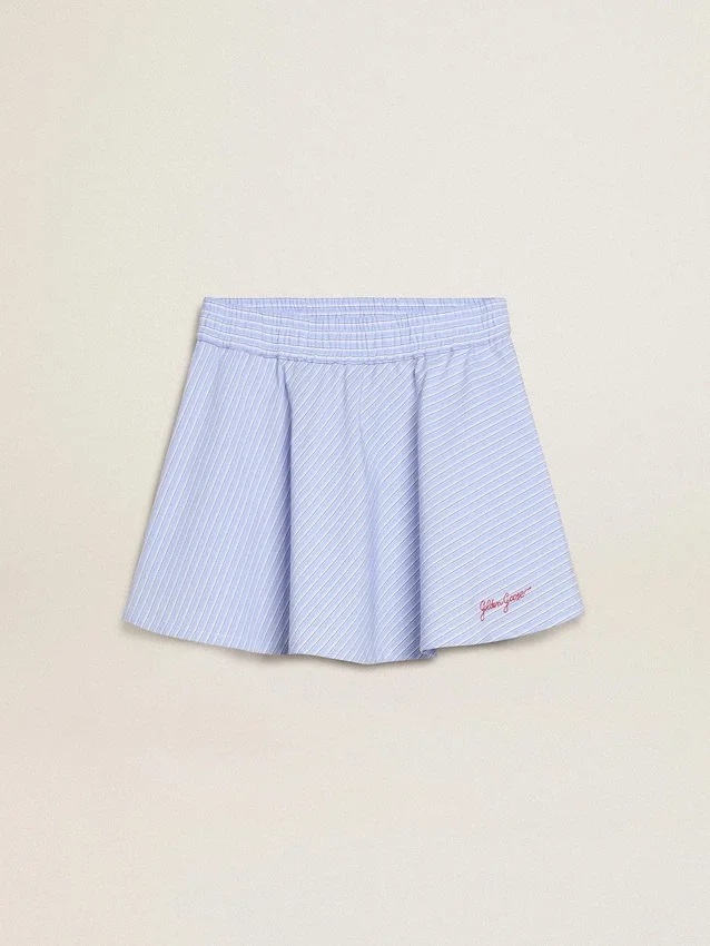 Jupe pour fille à rayures bleu clair