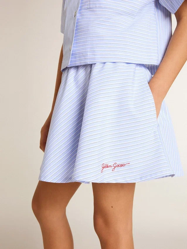 Jupe pour fille à rayures bleu clair