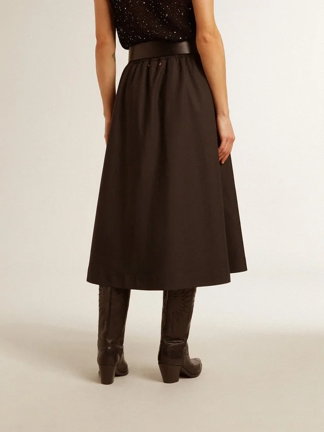Jupe évasée en nylon technique noir
