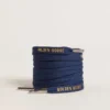 Lacets en coton bleu marine avec logo doré contrastant