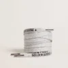 Lacets en coton gris avec logo noir contrastant
