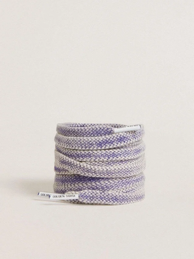 Lacets en coton violet délavé avec embouts à logo